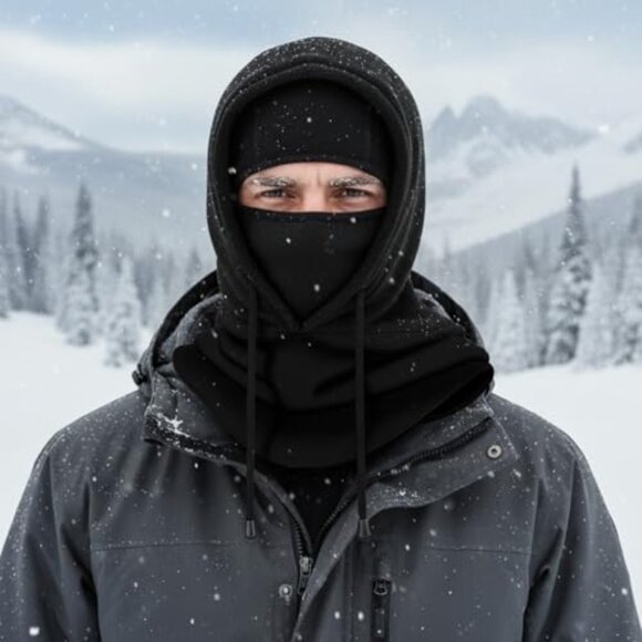 Fleece Balaclava Ski Mask Set Warm Unisex Winter Face Cover Gear